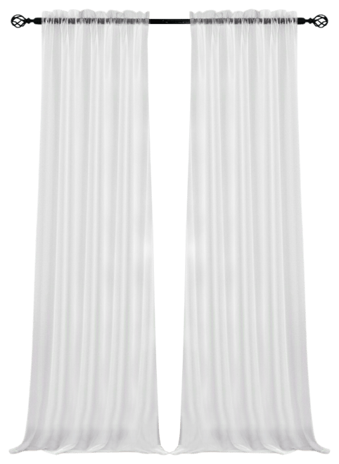 2 Pack Basic Home Rod Pocket Sheer Voile Window Curtains