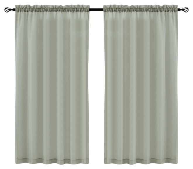 2 Pack Basic Home Rod Pocket Sheer Voile Window Curtains