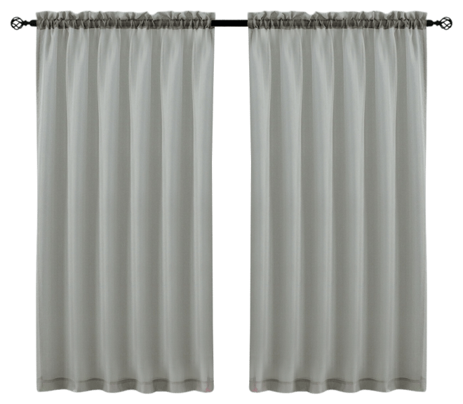 2 Pack Basic Home Rod Pocket Sheer Voile Window Curtains