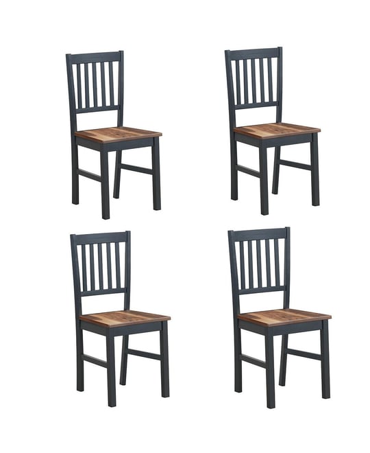 Set of 4 Dining Chair Spindle Back Wooden Legs