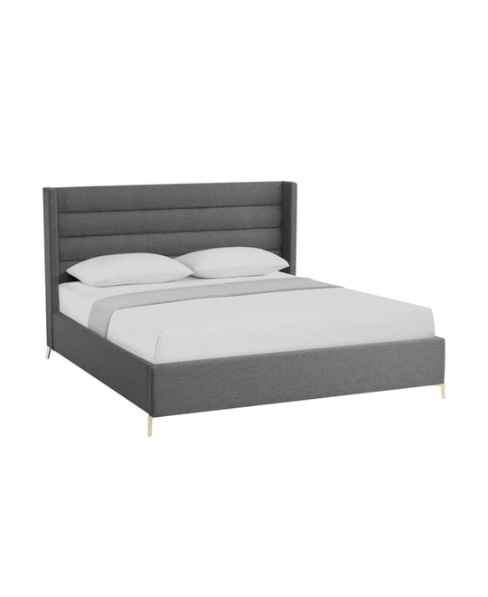 Inspired Home Kavion Linen Platform Bed King Size