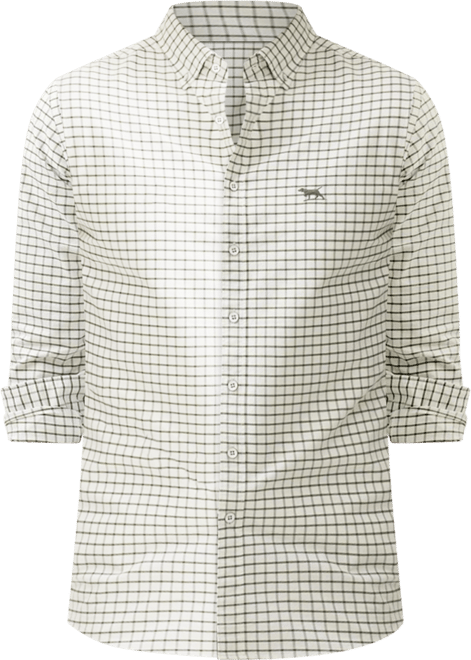 Rodd Gunn Men's Gunn Check Oxford 3 Long Sleeve Slim Fit Shirt