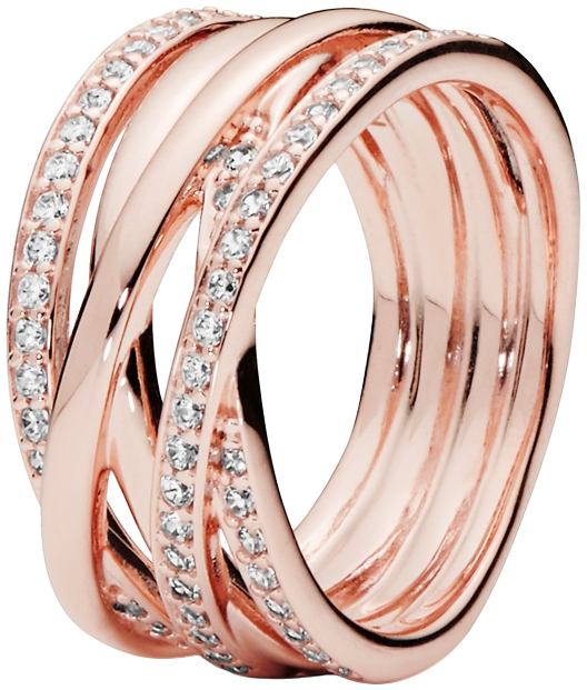 Cubic Zirconia Timeless Sparkling Polished Lines Ring