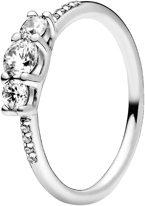 Cubic Zirconia Timeless Clear Three-Stone Ring