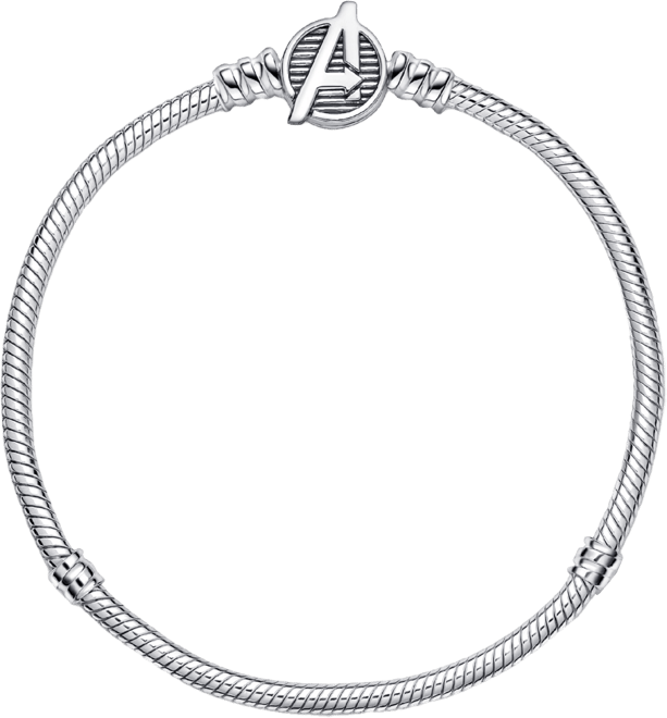 Moments Sterling Silver Marvel The Avengers Logo Clasp Snake Chain Bracelet