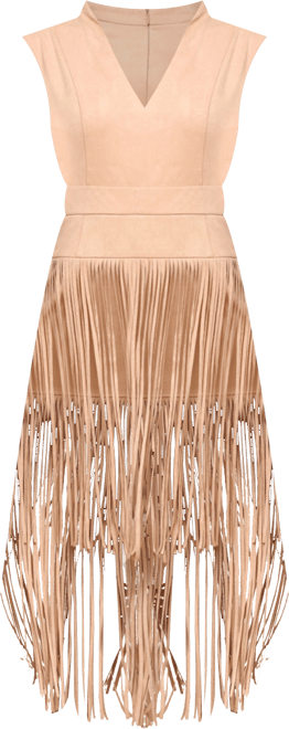Women's Tiered-Fringe Sleeveless Dress