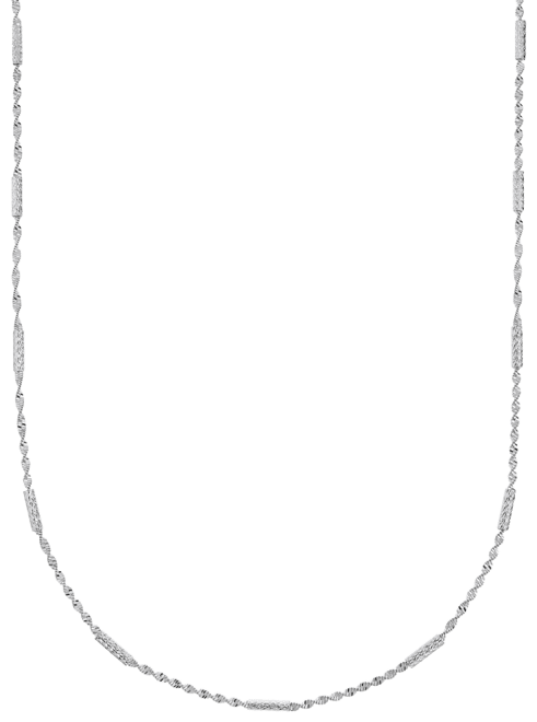 Silver Plated or 18k Gold Plated Brass Twisted Stationed Necklace