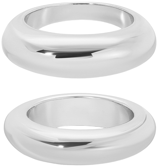 Silver Plated Dome Ring Set