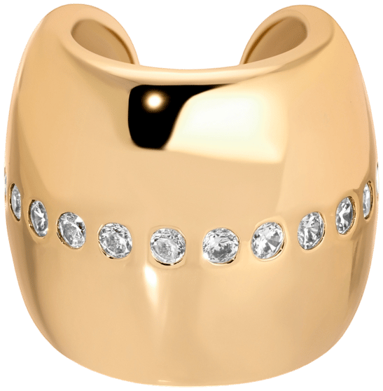 Center Crystal Line Chunky Cuff Earrings