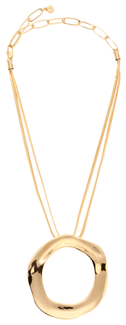 Plated Open Circle Statement Necklace