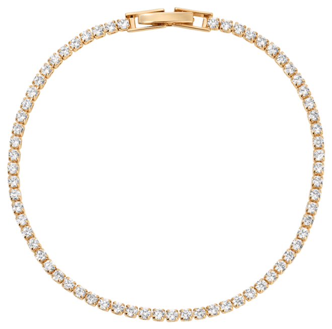 18k Gold Plated Minimalist Crystal Tennis Bracelet