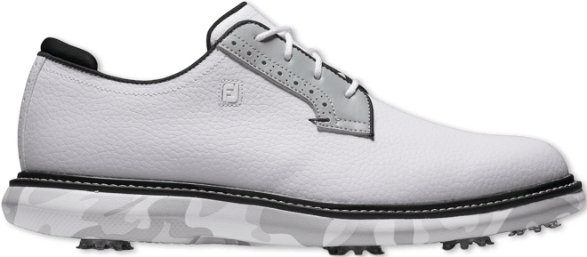 FootJoy Traditions Blucher Golf Shoes White/Grey/Camo 57953