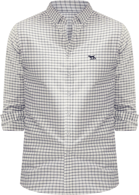 Rodd Gunn Men's Gunn Check Oxford 3 Long Sleeve Slim Fit Shirt