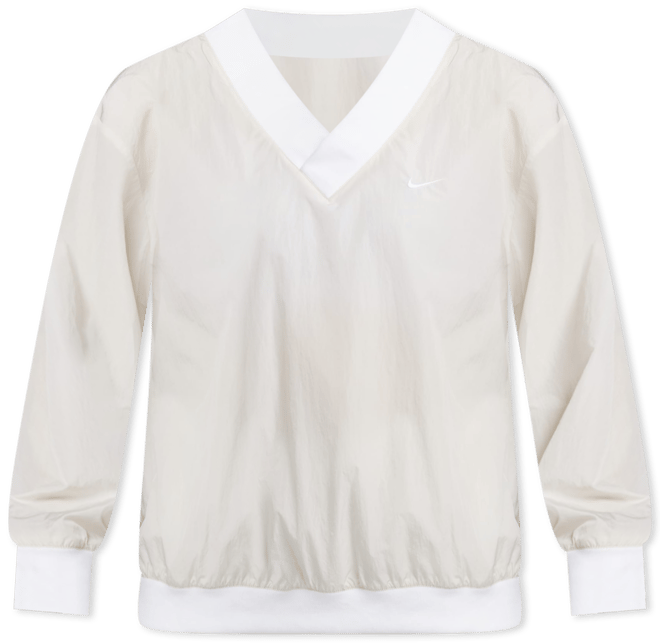 ナイキ スポーツウェア エッセンシャル ウィメンズ ルーズ UV ウーブン ロングスリーブ Vネック トップ