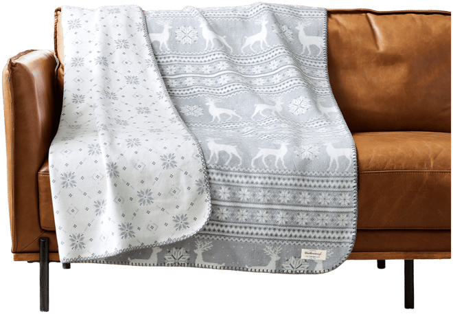 Weatherproof Reversible Plaid Throw, 50" x 70"