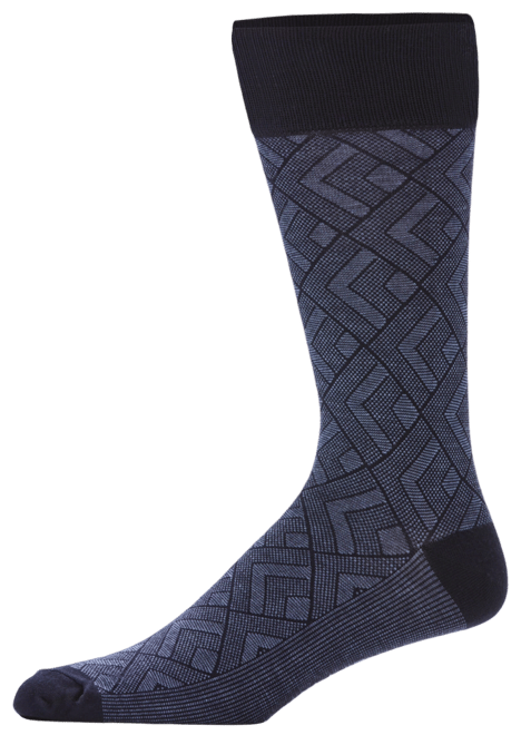 Men's Modern Diamond-Pattern Crew Casual Dress Socks
