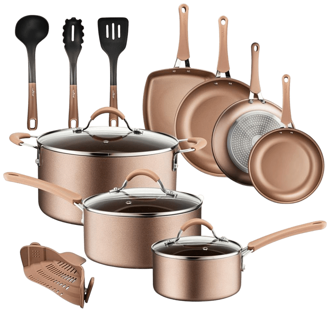 Kitchenware Pots & Pans Set – High qualified Basic Kitchen Cookware Set, Non-Stick (14-Piece Set)