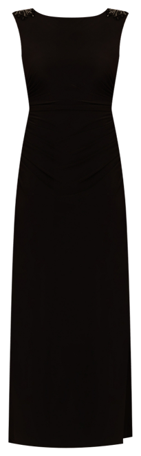 Women's Beaded-Shoulder Sleeveless Gown