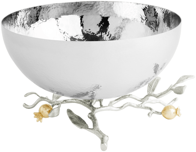 Pomegranate Silver and Gold Serving Bowl