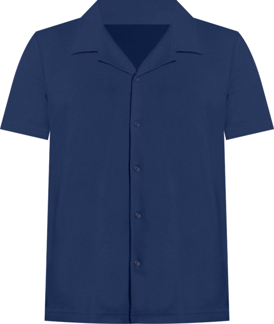 Men's Camp Collar Casual Short Sleeve Button-Up Shirt