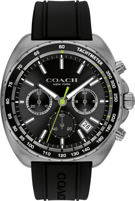 COACH Men s Charter Black Silicone Strap Watch 44.5mm Macy s