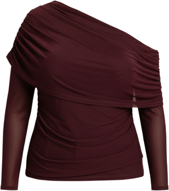 Women's Plus Size Foldover Drape Top