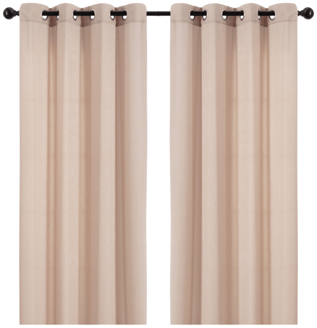 Premium Beige Silky Velvet Textured Sheer Curtains