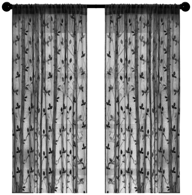 Premium Embroidered Vine Curtains