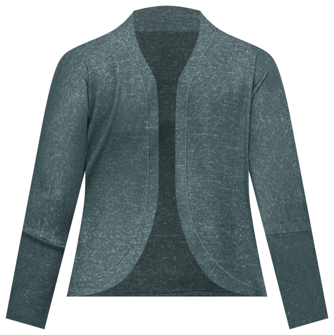 Women's Curved Hem Open Front Long Bolero Shrug