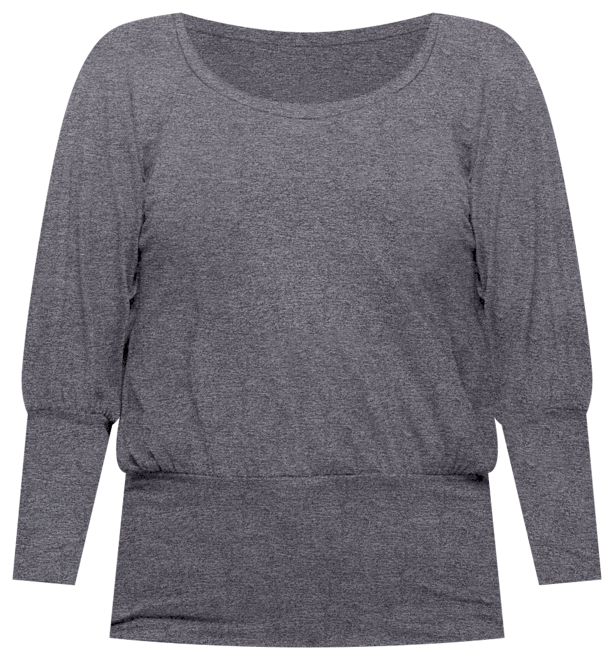 Women's Round Neck Long Sleeve Banded Bottom Top