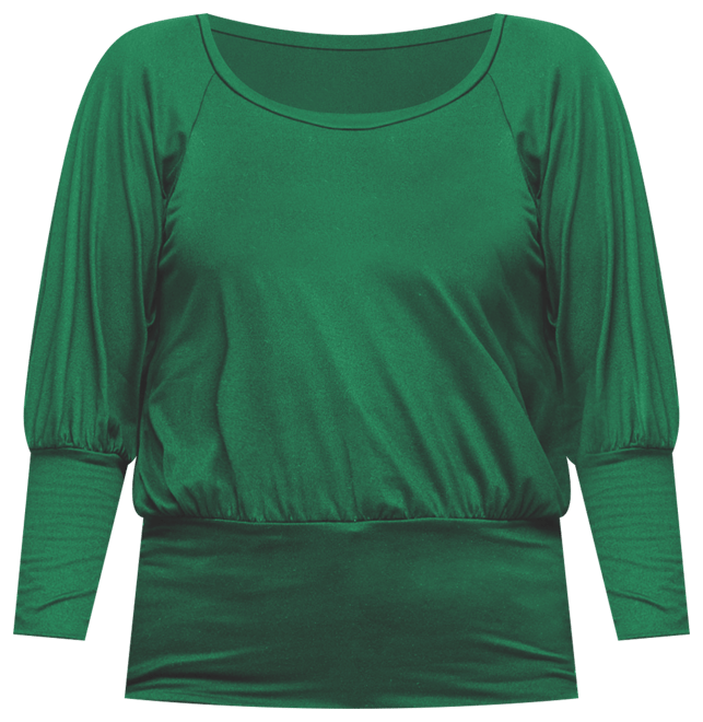 Women's Round Neck Long Sleeve Banded Bottom Top