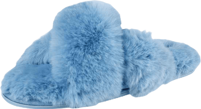 Women's Extra Soft High Plush Cross Band Slide Slippers