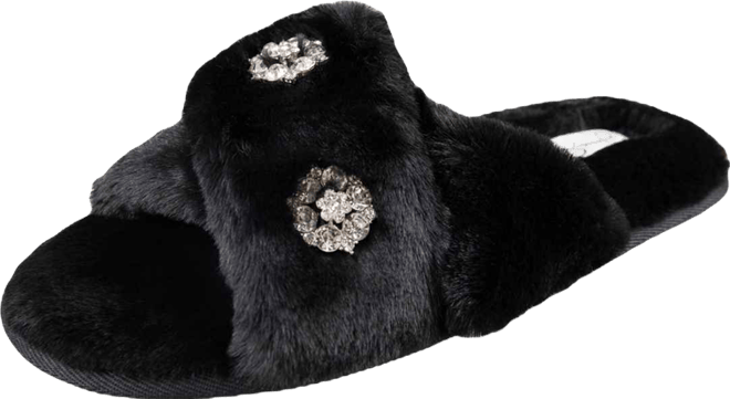 Women's Embellished Cross Band Slide Slippers