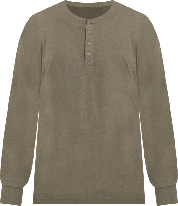 Men's Long Sleeve Brushed Jersey Henley T-shirt