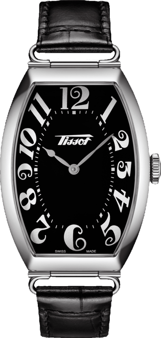 Unisex Swiss Heritage Porto Black Leather Strap Watch 42mm