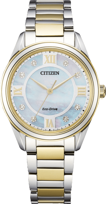 Eco-Drive Women's Arezzo Diamond-Accent Two-Tone Stainless Steel Bracelet Watch 32mm