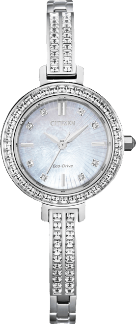 Eco-Drive Women's Stainless Steel & Crystal Bangle Bracelet Watch 25mm