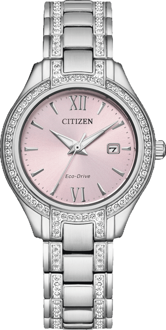 Eco-Drive Women's Silhouette Crystal Stainless Steel Bracelet Watch 30mm