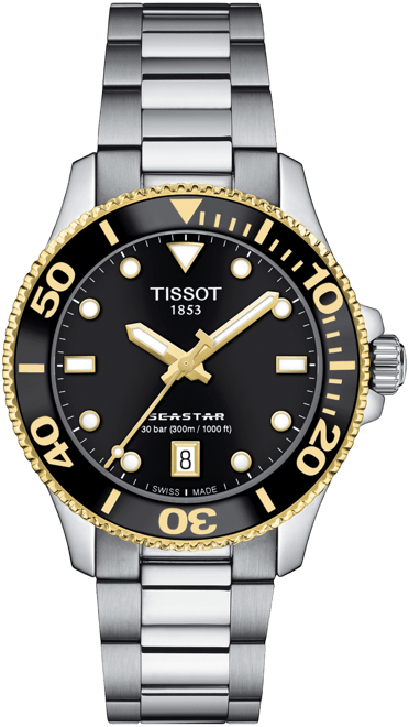 Unisex Seastar Silver-Tone Stainless Steel Bracelet Watch 36mm