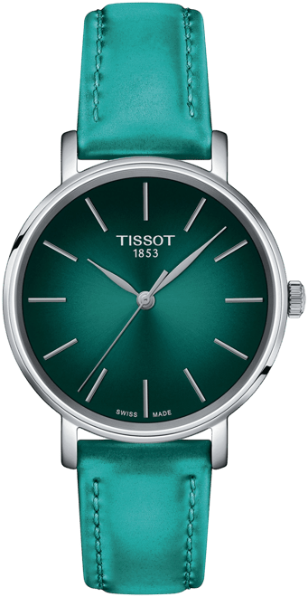 Women's Swiss Everytime Green Faux Leather Strap Watch 34mm