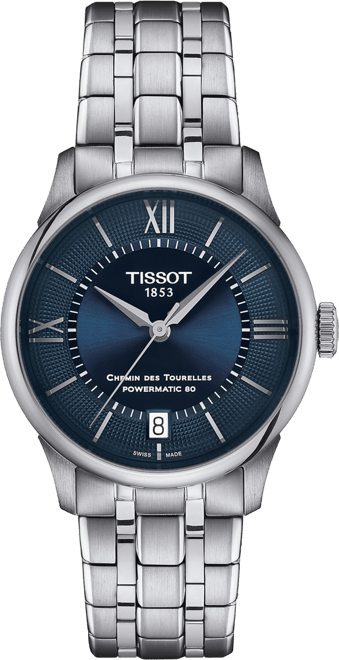 Women's Swiss Automatic Chemin des Tourelles Powermatic 80 Stainless Steel Bracelet Watch 34mm