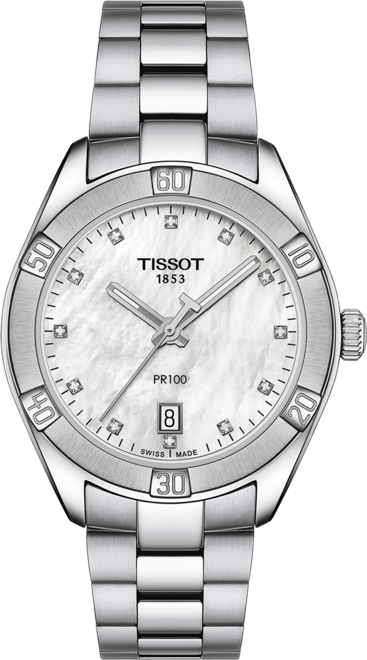 Women's Swiss Pr 100 Sport Chic Diamond (1/20 ct. t.w.) Stainless Steel Bracelet Watch 36mm