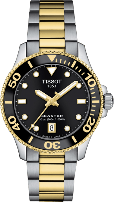 Women's Swiss Seastar 1000 Two-Tone Stainless Steel Bracelet Watch 36mm