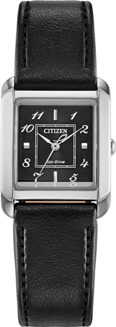 Eco-Drive Women's Bianca Black Apple Material Strap Watch 28mm