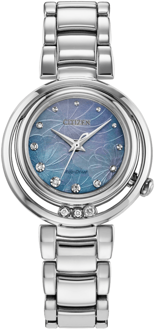 Eco-Drive Women's Arcly Diamond (1/10 ct. t.w.) Stainless Steel Bracelet Watch 30mm