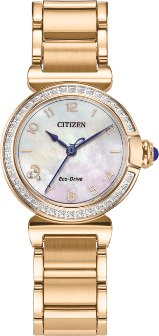 Eco-Drive Women's Diamond (1/6 ct. t.w.) Rose Gold-Tone Stainless Steel Bracelet Watch 26mm