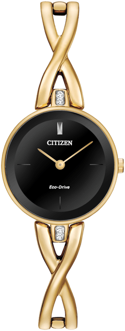 Women's Eco-Drive Gold-Tone Stainless Steel Bangle Bracelet Watch 23mm EX1422-54E