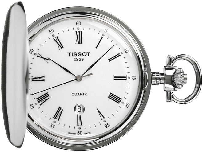 Unisex Swiss Savonnette Stainless Steel Pocket Watch 49mm