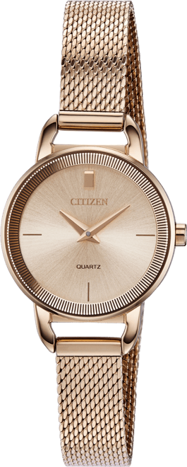 Women's Quartz Rose Gold-Tone Stainless Steel Mesh Bracelet Watch 26mm