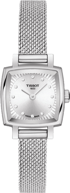 Women's Swiss T-Lady Lovely Diamond Accent Stainless Steel Mesh Bracelet Watch 20mm